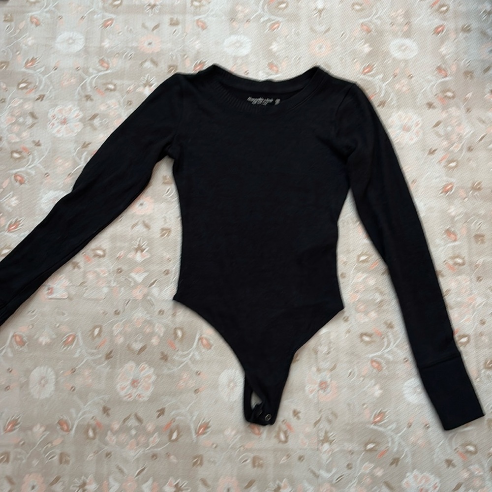 Abercrombie & Fitch Soft A&F Cozy Black Long sleeve Bodysuit Size XXS